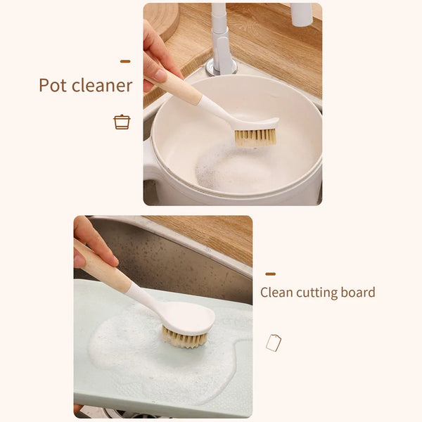 Kitchen non-stick pan decontamination cleaning pot brush