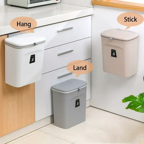 Wall-Mounted Bathroom Trash Can with Lid