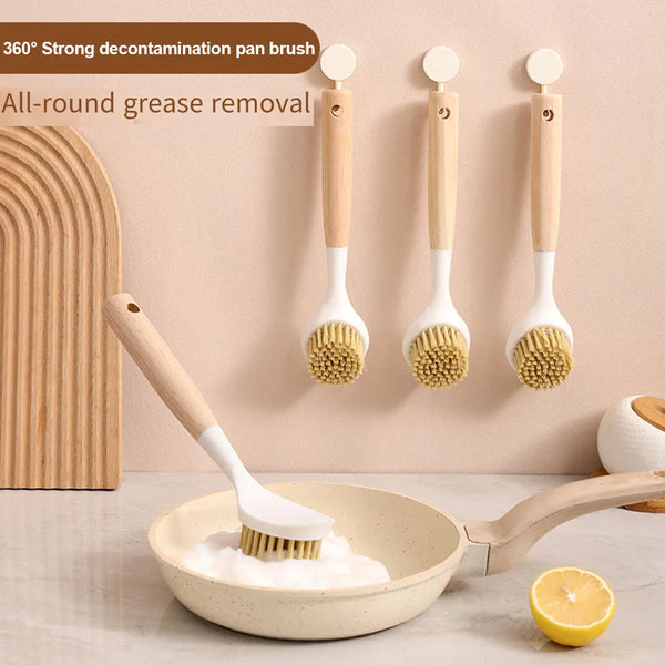 Kitchen non-stick pan decontamination cleaning pot brush